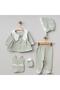 5-Piece Cotton Scalloped Waffle Fabric Newborn Baby Girl Hospital Discharge Bodysuit Set 0-3 Months Boxed - 3