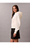 Long Sleeve Short Graphic Hooded Women's White Sweatshirt Lv047E208G-Yat - 4