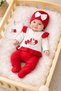 100% Cotton 5-Piece Cute Rabbit Patterned Newborn Baby Girl Hospital Discharge Bodysuit Set (Boxed) 0-3 Months - 6