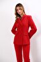 Buttoned Classic Blazer Jacket-Red - 1181100 - 5