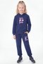 3-Piece Hooded Kangaroo Pocket Printed Detailed 6-Piece Girls' Tracksuit Set - 4
