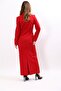 Buttoned Classic Blazer Jacket & Long Pencil Skirt Women's Suit-Red - 1181553 - 4