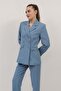 Buttoned Classic Blazer Jacket-Navy - 1181100