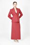 Jacket with Collar Pockets Modern Jacket & Long Pencil Skirt Women's Suit-Tile - 4