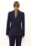 Buttoned Classic Blazer Jacket-Navy Blue - 1181100 - 3