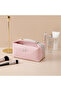 Canvas Travel Makeup Pouch with Handle Button Design - 7