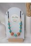 Polymer Clay Women's Necklace Turquoise Crimping Natural Stone Black String Necklace