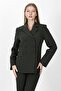 Buttoned Classic Blazer Jacket-Khaki - 1181100 - 2