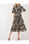 Women's Short Sleeve Patterned Dress 2560 - Black - 6