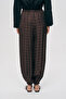 Women's Plaid Patterned Shalwar Cut Bohemian Trousers - 4