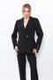 Men's Lapel Single Button Double-Breasted Women's Jacket - Black - 1184100