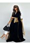Stylish Abaya Robe with Featured Patchwork Sleeves and Cardigan Coat - 3