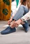 Genuine Leather Casual Women's Blue Shoes - 2