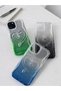 iPhone 12 Compatible Heart-Shaped Glitter Transparent Silicone Case – Color Gradient, Impact Protection - 3