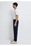 Black Navy Blue Trousers Regular Straight/Normal Waist/Straight Leg 0010559-86623 - 4