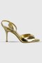 Belinda Gold Ankle Strap Pointed Toe Women's Heeled Shoes - 3