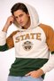 Men's Hooded Color Block Printed Sweatshirt – Cotton Oversized Hoodie - 3
