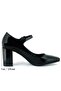 Mary Jane Black Patent Leather Square Toe Strappy Thick Heeled Classic Shoes - 5
