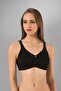 Women's Black Lace Detail Gathering Minimizer Bra