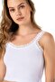 Women's White Lace Crop Tank Top - 3