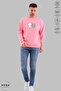 Unisex Bubu Dudu Printed Crew Neck Hoodless Oversized 100% Cotton Combed Cotton Sweatshirt - 5