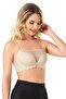 Women's Skin Color Front Lace Detail Hollow Bra - 3