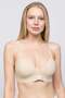 Women's Skin Tone Double Breasted Laser Cut Gathering Bra