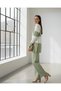 Half-Throat Stripe Knitwear Set - Water Green - 2