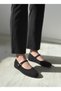 Black Suede Hidden 4 cm Padded Ballerinas with Helmet Detail - 3