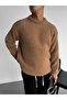 Premium Soft Textured Plush Men's Sweater - Oversized Fit Winter Crew Neck Fuzzy Knit Sweater - 3