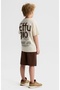 Limi̇ Boy's Soft Texture Raw Linen Shorts and Lycra T-Shirt Set