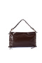 Bondy Faux Leather Knitted Detailed Wrinkled Women's Shoulder Bag Brown