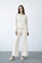 Baklava Pattern Stone Embroidered Blouse and Double Pocket Trouser Set - 2