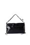Bondy Faux Leather Knitted Detailed Wrinkled Women's Shoulder Bag Black