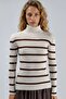 My Fashion Bodycon Striped Ribbed Turtleneck Sweater - 7