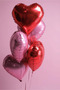 5 Pieces Pink Red Heart Foil Balloon Special Day Set 18 Inch - 3