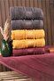 Colorist 6-Pack of Cotton Highly Water Absorbent 50*90 Hand and Face Towels Anthracite-Yellow - 2