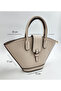 Women's Beige Hand and Shoulder Bag - Casual & Stylish Use - Handbag with Adjustable Strap - 3