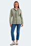 Hooded Pocket Comfortable Women's Sweatshirt Green - 7
