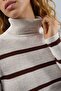 My Fashion Bodycon Striped Ribbed Turtleneck Sweater - 6