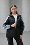 Vintage Denim Jacket with Patchwork Design Oversize Raincoat - 2