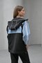 Vintage Denim Jacket with Patchwork Design Oversize Raincoat - 4