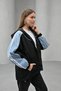 Vintage Denim Jacket with Patchwork Design Oversize Raincoat - 3