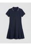 Polo Neck Pleated Girl's Dress