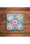 Vintage Italian Blue Tile Pattern Natural Stone Travertine Coasters Stone Coasters Set of 4 - 5