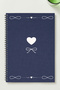 Heart Themed 4-Piece Set A5 Metal Spiral Unlined Cardboard Cover Heart Themed 4-Piece Set Notebook - 4