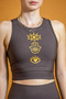 Symbol Printed Yoga Crop Top – Sports Tank Top, Stretchy and Comfortable - 2