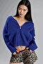 My Fashion V-Neck Ribbed Knit Sweater with Zipper