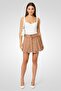 Women Plain Mini Skirt, Tan - 2