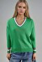 My Fashion V-Neck Striped Knit Sweater - 6
